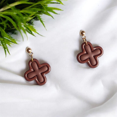 Boucles Mini Trèfles Marrons