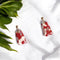Boucles Mini Rectangles Marbrés Rouges