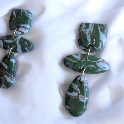 Boucles Glitra Marbrées Vertes
