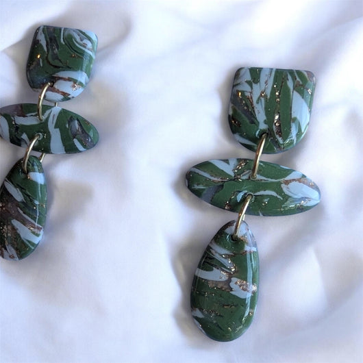 Boucles Glitra Marbrées Vertes