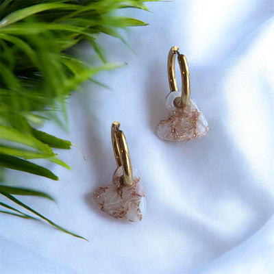 Petits Cœurs effet pierre Blanc & Beige