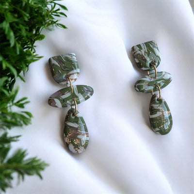 Boucles Glitra Marbrées Vertes