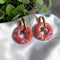 Anneaux marbrés orange & rose