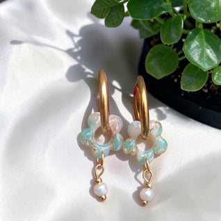 Mini fleur Turquoise et perle